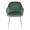Buena Contemporary Dining Chair in Chrome Metal and Green Velvet- Set of 2 — front view