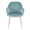 Buena Contemporary Dining Chair in Chrome Metal and Light Blue Velvet- Set of 2 — front view
