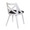 Charlotte accent chairs & seating in White Textured Wood, Charcoal Fabric, back and side view, featuring upholstered seat
