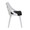 Charlotte Farmhouse Chair in White Textured Wood and Charcoal Fabric- Set of 2 — side view