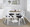 Charlotte Farmhouse Chair in White Textured Wood and Charcoal Fabric- Set of 2 — lifestyle photo 2