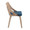 Charlotte accent chairs & seating in Whitewashed Wood, Blue Fabric, side view, featuring upholstered seat
