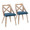 Charlotte accent chairs & seating in Whitewashed Wood, Blue Fabric, coordinated set view, featuring upholstered seat