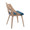 Charlotte accent chairs & seating in Whitewashed Wood, Blue Fabric, back and side view, featuring upholstered seat