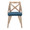 Charlotte accent chairs & seating in Whitewashed Wood, Blue Fabric, front view, featuring upholstered seat