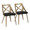 Charlotte accent chairs & seating in Whitewashed Wood, Charcoal Fabric, coordinated set view, featuring upholstered seat