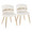 Cinch Glam/art Deco Dining Chair in Gold Metal and White Faux Leather- Set of 2 — pair view