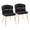Cinch Glam/art Deco Dining Chair in Gold Metal and Black Velvet- Set of 2 — pair view