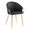 Claire Contemporary/Glam Chair in Gold Metal and Black Faux Leather — product view