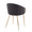 Claire Contemporary/Glam Chair in Gold Metal and Black Faux Leather — rear three-quarter view