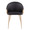 Claire Contemporary/Glam Chair in Gold Metal and Black Faux Leather — front view