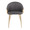Claire Contemporary/Glam Chair in Gold Metal and Grey Faux Leather — front view