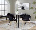 Claire accent chairs & seating in Gold Metal, Black Velvet