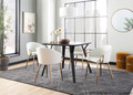 Claire accent chairs & seating in Gold Metal, White PU, featuring faux leather design and leather design