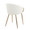 Claire Contemporary/Glam Chair in Gold Metal and White Faux Leather — rear three-quarter view