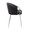 Claire Contemporary/Glam Chair in Silver Metal and Black Faux Leather — side view