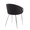 Claire Contemporary/Glam Chair in Silver Metal and Black Faux Leather — rear three-quarter view