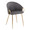 Claire Contemporary/Glam Chair in Gold Metal and Grey Faux Leather- Set of 2 — product view