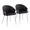 Claire Contemporary/Glam Chair in Chrome and Black Faux Leather- Set of 2 — pair view