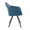 Clubhouse Contemporary Pleated Chair in Black Metal and Teal Faux Leather- Set of 2 — side view