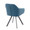 Clubhouse Contemporary Pleated Chair in Black Metal and Teal Faux Leather- Set of 2 — rear three-quarter view