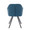 Clubhouse Contemporary Pleated Chair in Black Metal and Teal Faux Leather- Set of 2 — back view