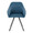 Clubhouse Contemporary Pleated Chair in Black Metal and Teal Faux Leather- Set of 2 — front view
