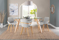 Cosmo accent chairs & seating in Natural Bamboo, Light Grey Noise Fabric, featuring wood frame and armrests