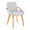 Cosmo accent chairs & seating in Natural Bamboo, Light Grey Noise Fabric, product view, featuring wood frame and armrests