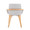Cosmo accent chairs & seating in Natural Bamboo, Light Grey Noise Fabric, back view, featuring wood frame and armrests