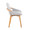 Cosmo Mid-Century Chair in Natural Bamboo and Light Grey Noise Fabric — side view