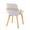 Cosmo Mid-Century Chair in Natural Bamboo and Light Grey Noise Fabric — rear three-quarter view