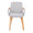 Cosmo Mid-Century Chair in Natural Bamboo and Light Grey Noise Fabric — front view