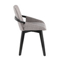 Cosmo accent chairs & seating in Black Bamboo, Grey Fabric, side view, featuring armrests
