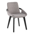 Cosmo Mid-Century Chair in Black Bamboo and Grey Fabric — product view