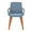 Cosmo accent chairs & seating in Walnut Bamboo, Blue Noise Fabric, front view, featuring armrests