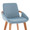 Cosmo accent chairs & seating in Walnut Bamboo, Blue Noise Fabric, close-up detail, featuring armrests