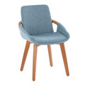 Cosmo Mid-Century Chair in Walnut Bamboo and Blue Noise Fabric — product view