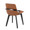 Cosmo accent chairs & seating in Black Bamboo, Camel PU, back and side view, featuring armrests