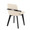 Cosmo Mid-Century Chair in Black Bamboo and Cream Faux Leather — rear three-quarter view