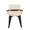 Cosmo Mid-Century Chair in Black Bamboo and Cream Faux Leather — back view
