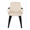 Cosmo Mid-Century Chair in Black Bamboo and Cream Faux Leather — front view