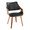 Curvo High Back Contemporary Chair in Walnut Wood and Black Faux Leather- Set of 2 — product view