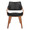 Curvo High Back Contemporary Chair in Walnut Wood and Black Faux Leather- Set of 2 — front view