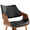 Curvo High Back Contemporary Chair in Walnut Wood and Black Faux Leather- Set of 2 — detail view