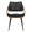 Curvo High Back Contemporary Chair in Black Metal, Walnut Wood, and Black Faux Leather- Set of 2 — front view