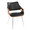 Curvo High Back Contemporary Chair in Chrome Metal, Walnut Wood, and Black Faux Leather- Set of 2 — product view