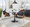 Curvo High Back Contemporary Chair in Chrome Metal, Walnut Wood, and Black Faux Leather- Set of 2 — lifestyle photo 1