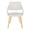 Curvo High Back Upholstered Contemporary Chair in Natural Wood and White Faux Leather- Set of 2 — front view