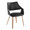 Curvo High Back Upholstered Contemporary Chair in Whitewashed Wood and Black Faux Leather- Set of 2 — product view